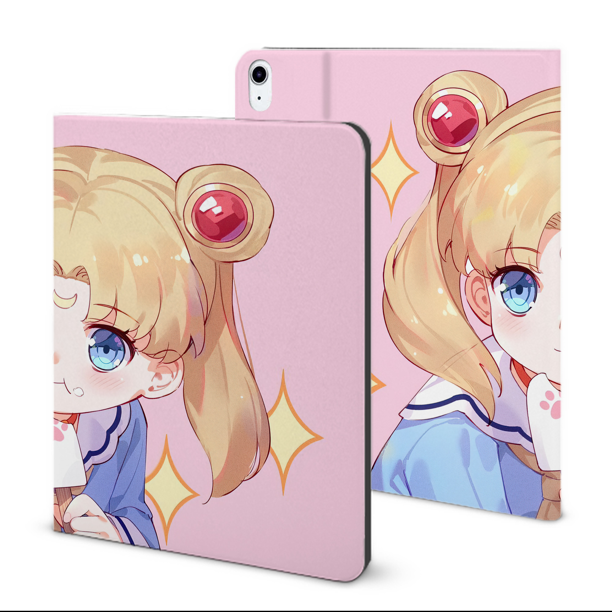 （画像用） 美少女戦士セーラームーン Sailor Moon IPad ケース ブック型 PUレザー TPU 耐衝撃 軽量 薄型 ペン収納なし 全面保護 IPad 各モデル対応